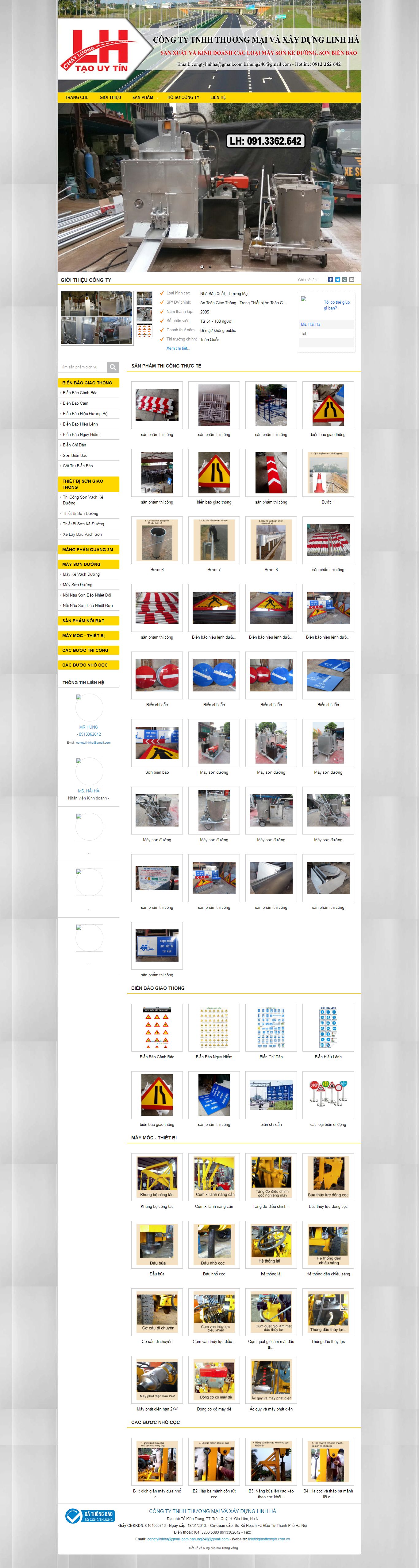 Thiết kế Website web bán sơn phản quang - thietbigiaothonglhcomvn