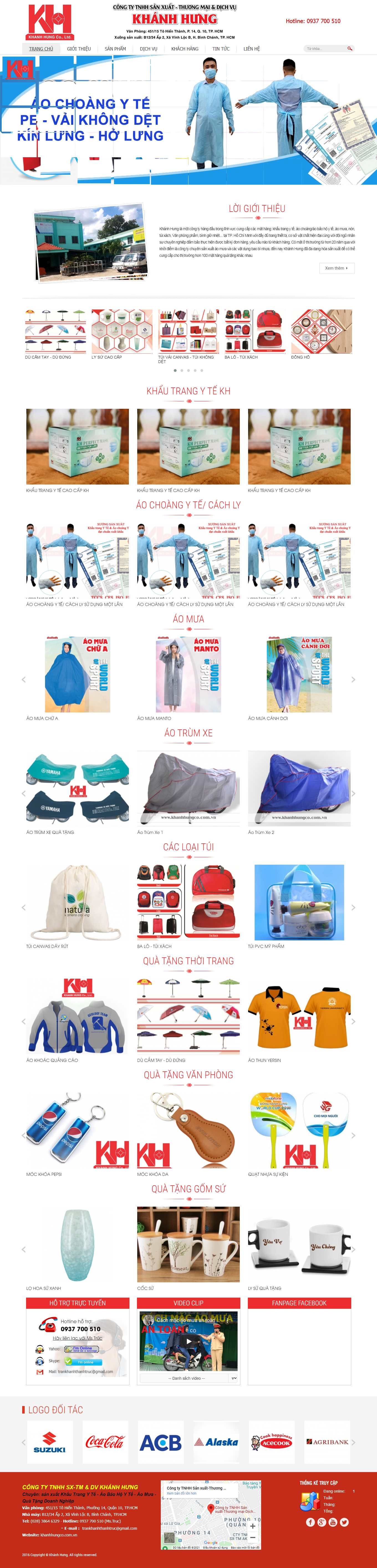 Thiết kế Website web bán áo mưa trẻ em - khanhhungcocomvn