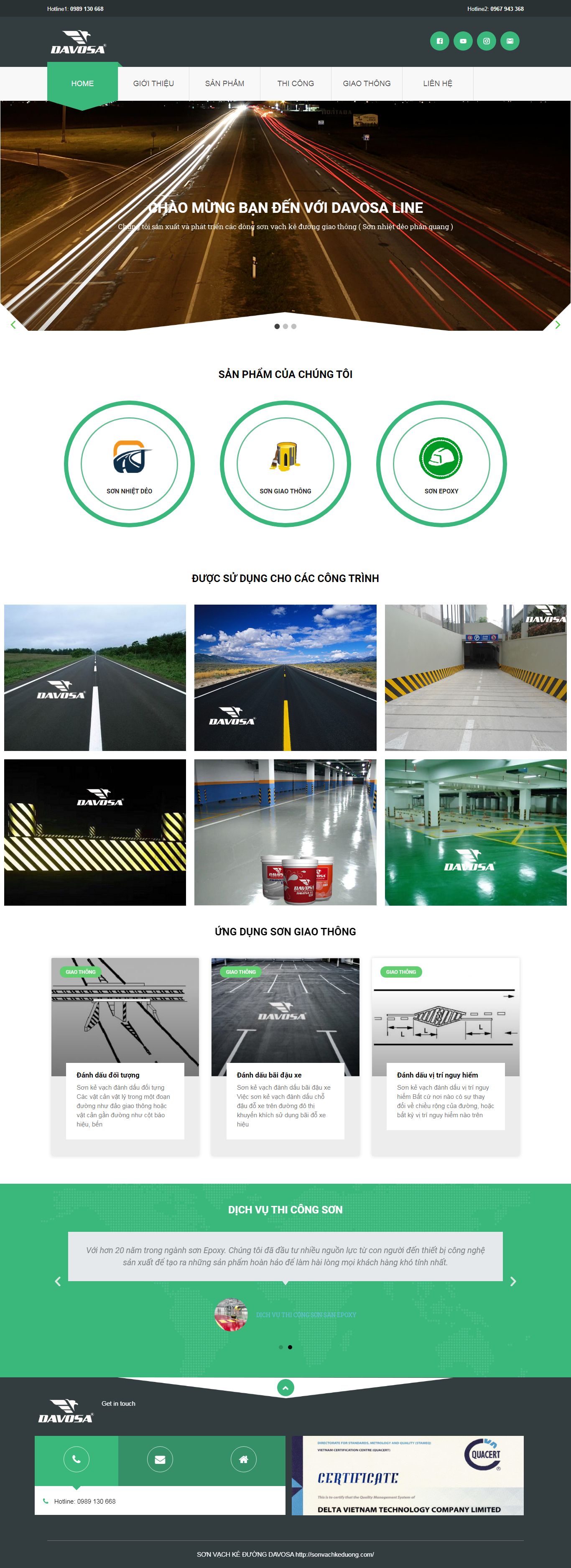 Thiết kế Website web bán sơn phản quang - sonvachkeduongcom