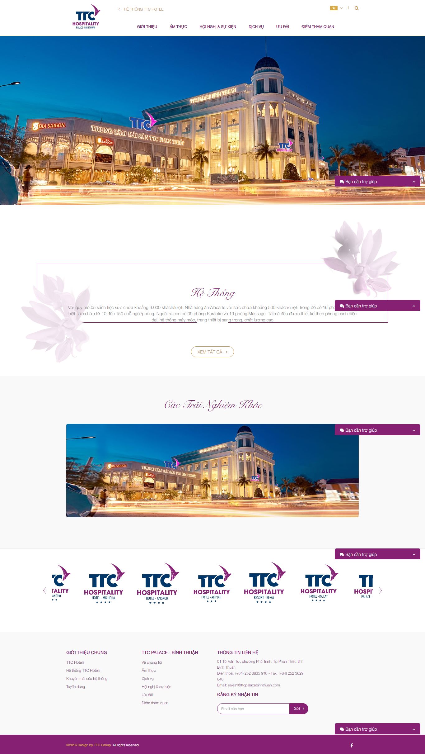 Thiết kế Website web cho thuê nhựa sự kiện - palace-binhthuanttchotelscom