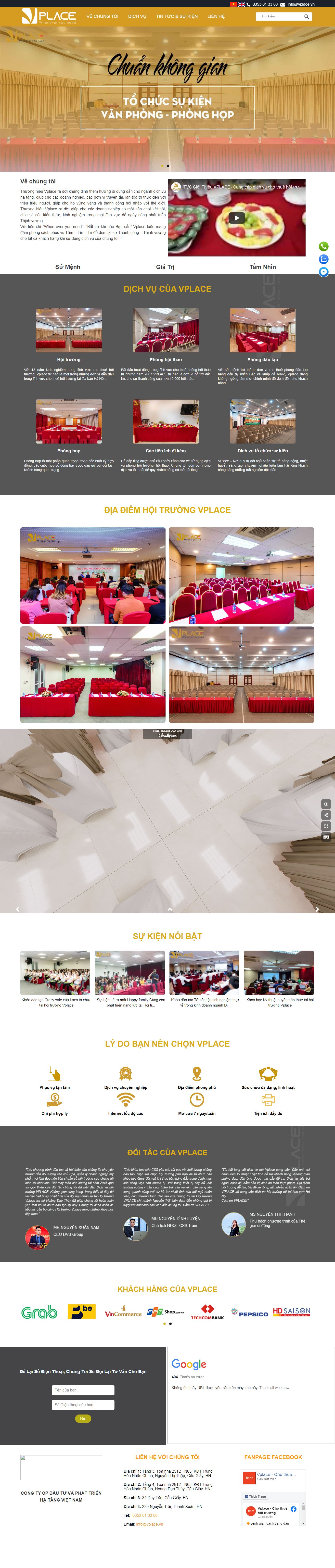 Thiết kế Website web cho thuê nhựa sự kiện - vplacevn