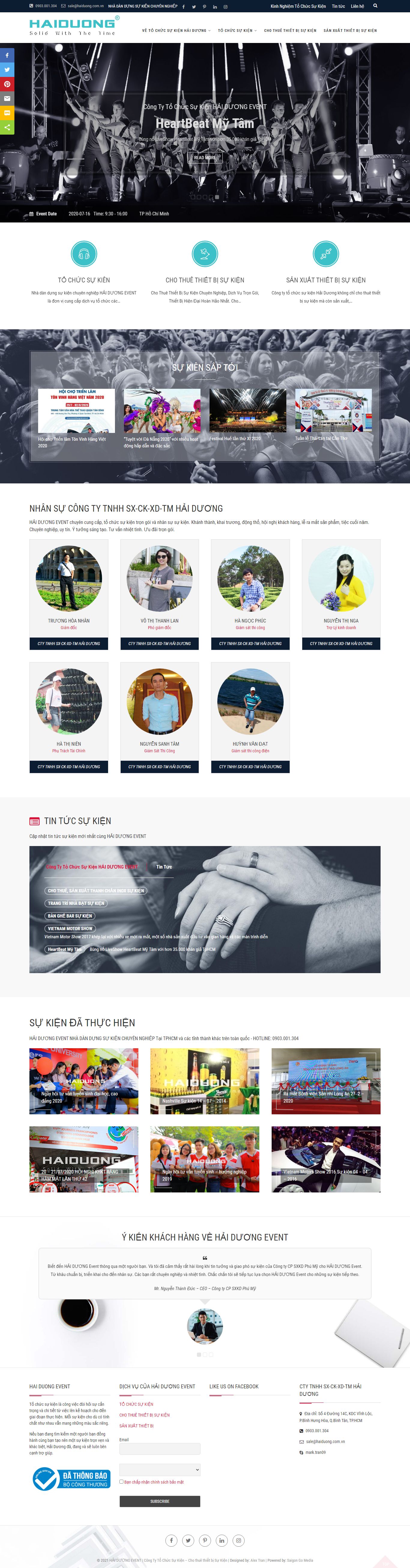 Thiết kế Website web cho thuê nhựa sự kiện - haiduongcomvn