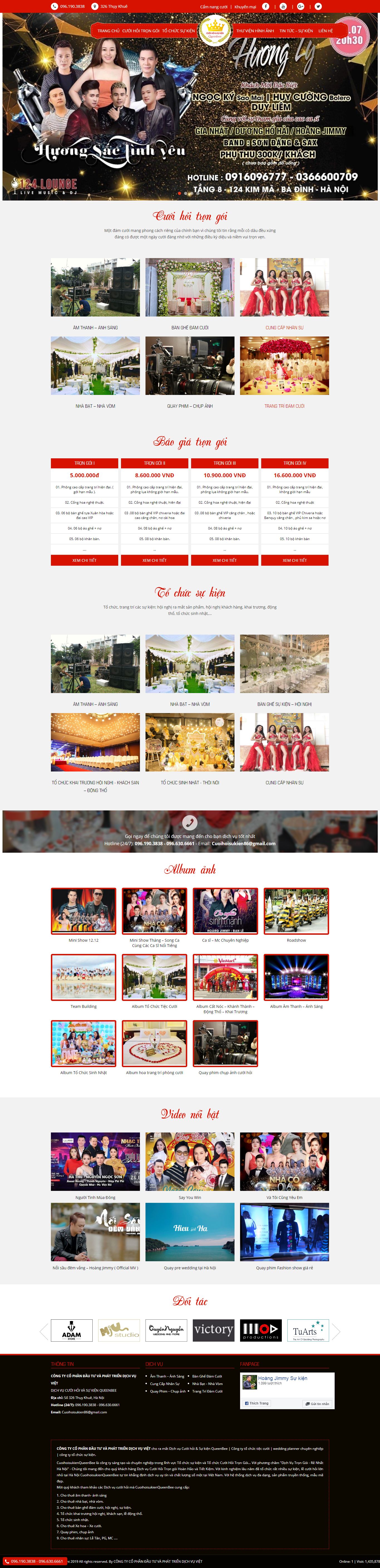 Thiết kế Website web cho thuê nhựa sự kiện - cuoihoisukienqueenbeevn