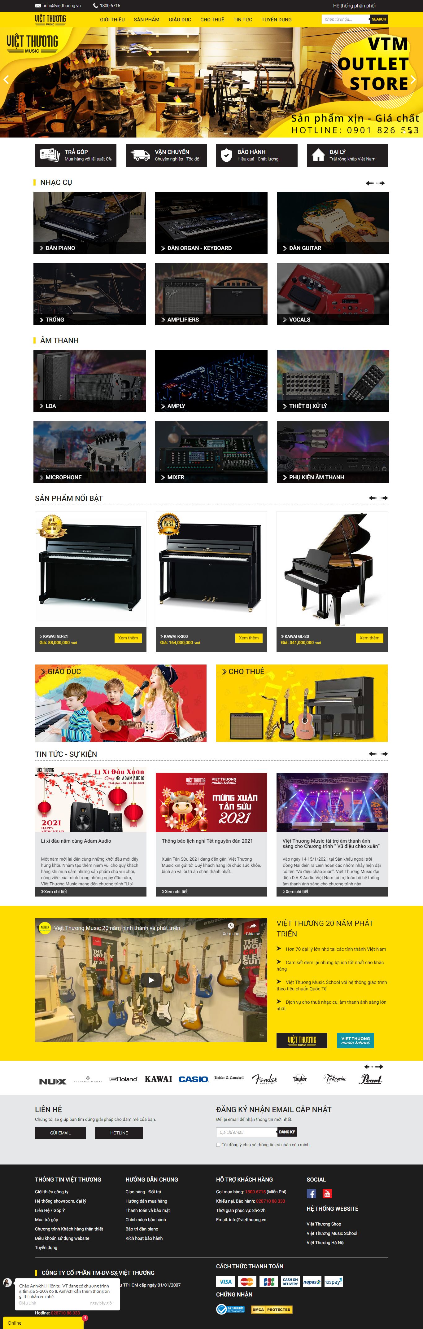 Thiết kế Website web thiết bị sân khấu - vietthuongvn