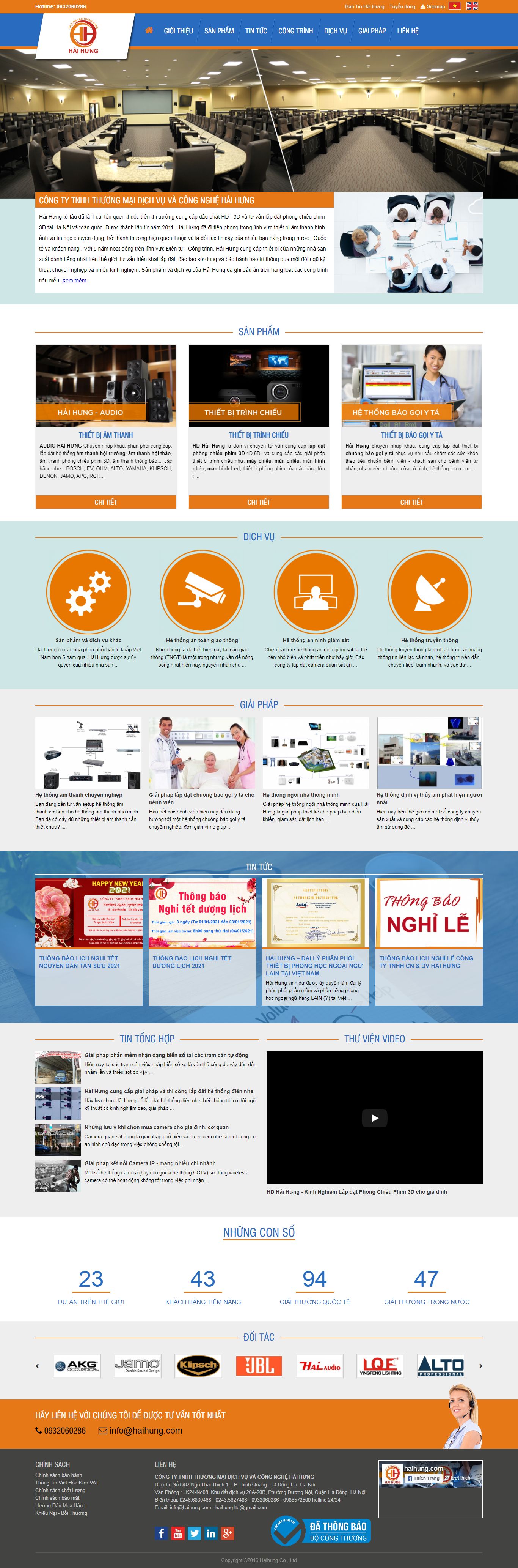 Thiết kế Website web thiết bị sân khấu - haihungcom