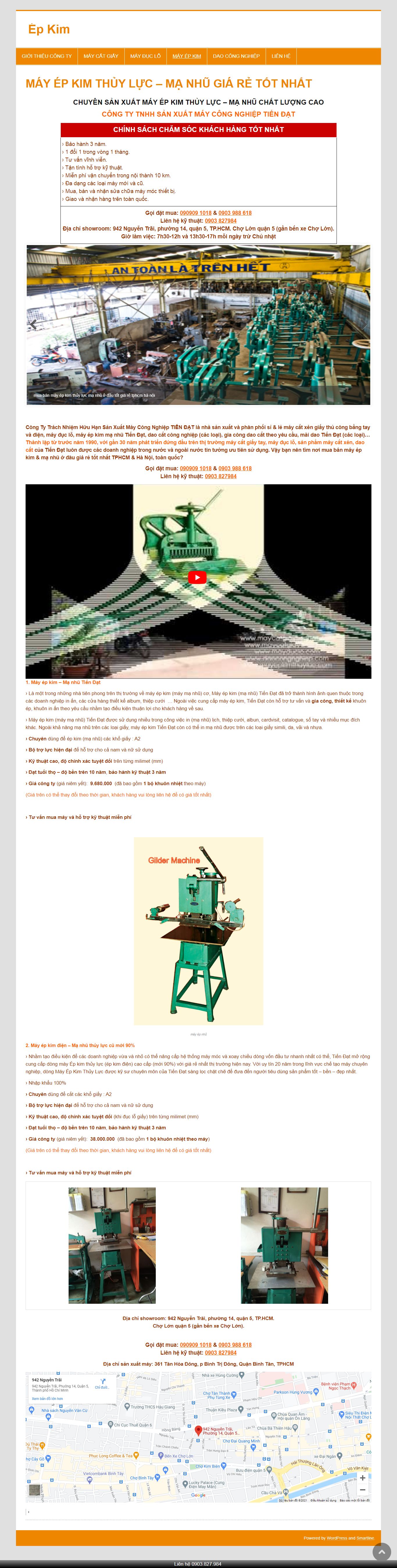 Thiết kế Website web bán dao cắt công nghiệp - mayepkimthuyluccom