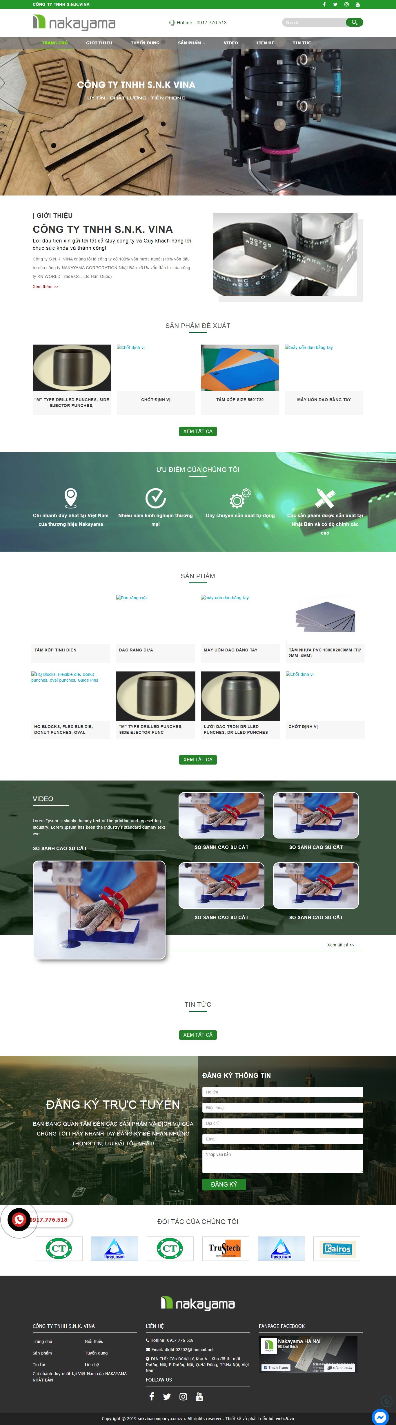 Thiết kế Website web bán dao cắt công nghiệp - nakayamavncom