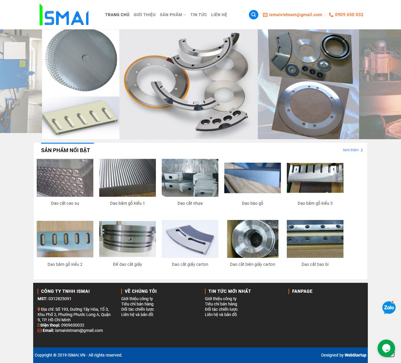 Thiết kế Website web bán dụng cụ cầm tay - ismaivn