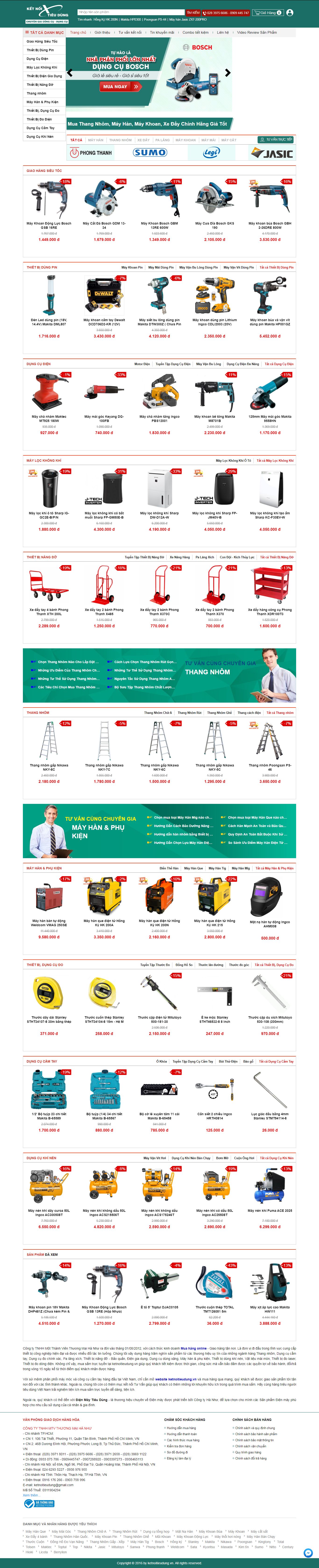 Thiết kế Website web bán dụng cụ cầm tay - wwwketnoitieudungvn