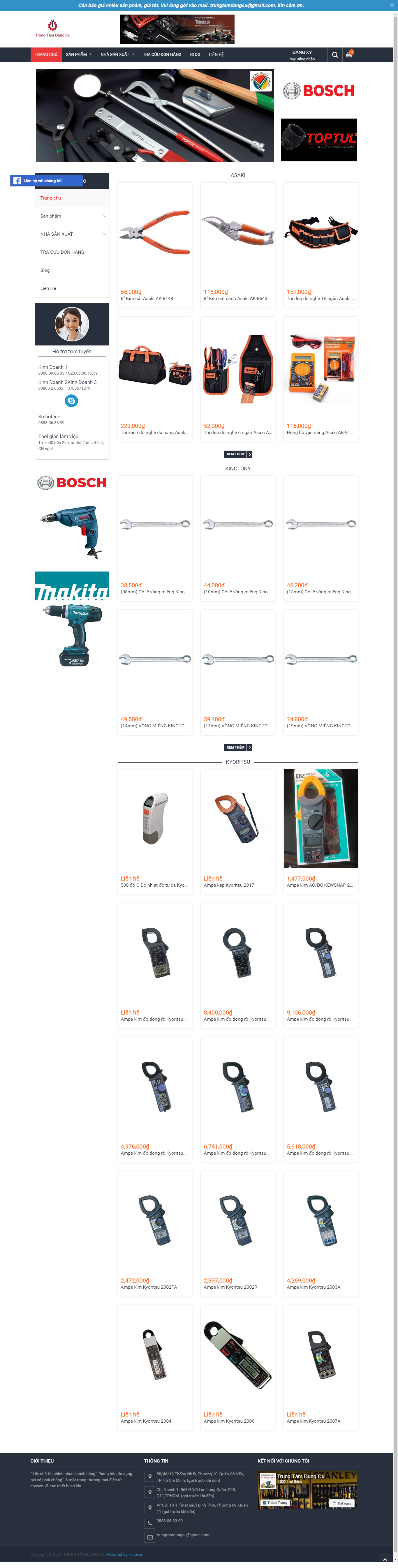 Thiết kế Website web bán dụng cụ cầm tay - trungtamdungcucom