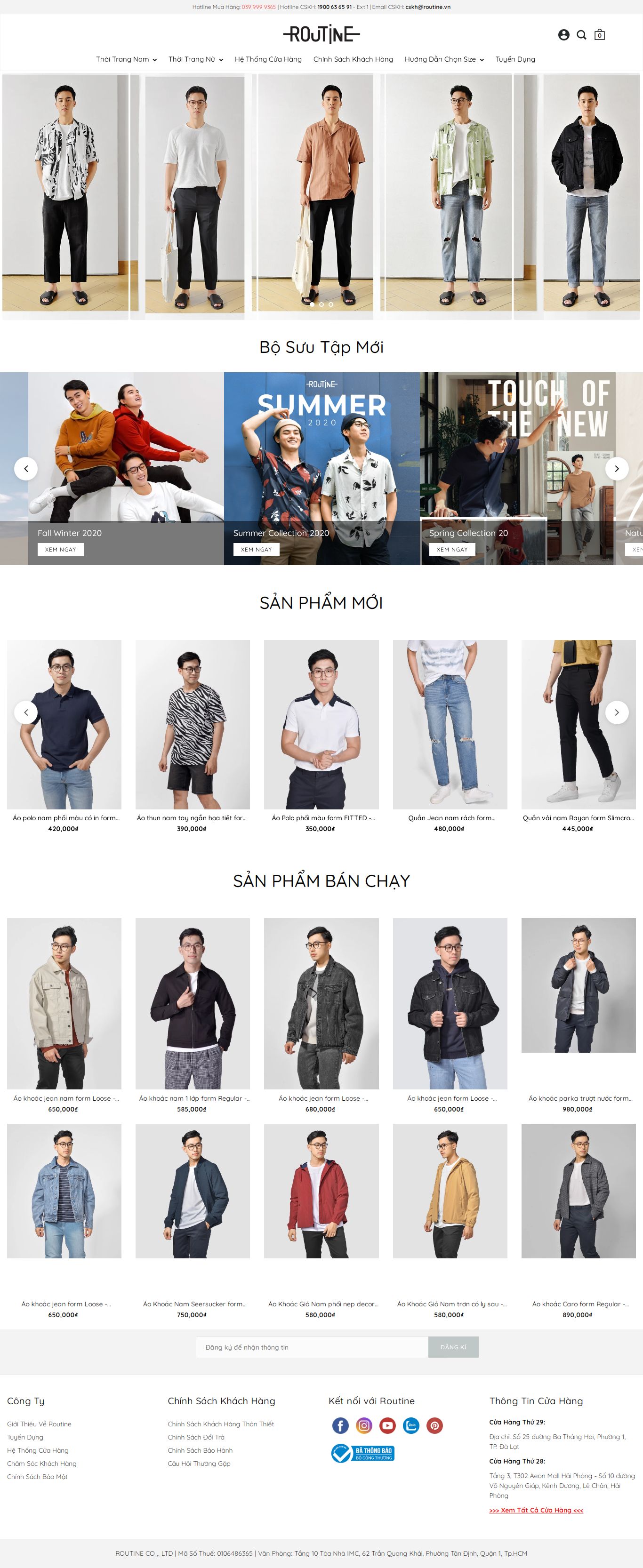 Thiết kế Website web bán áo khoác - routinevn