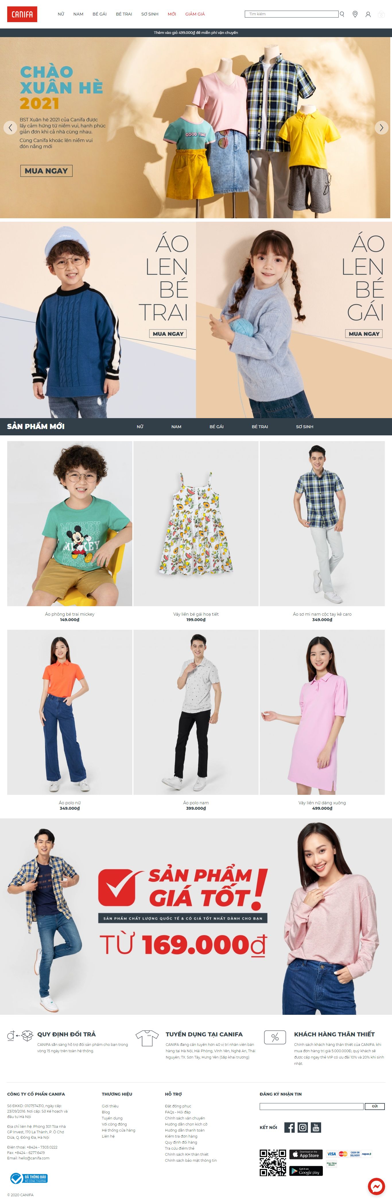 Thiết kế Website web bán áo khoác - canifacom