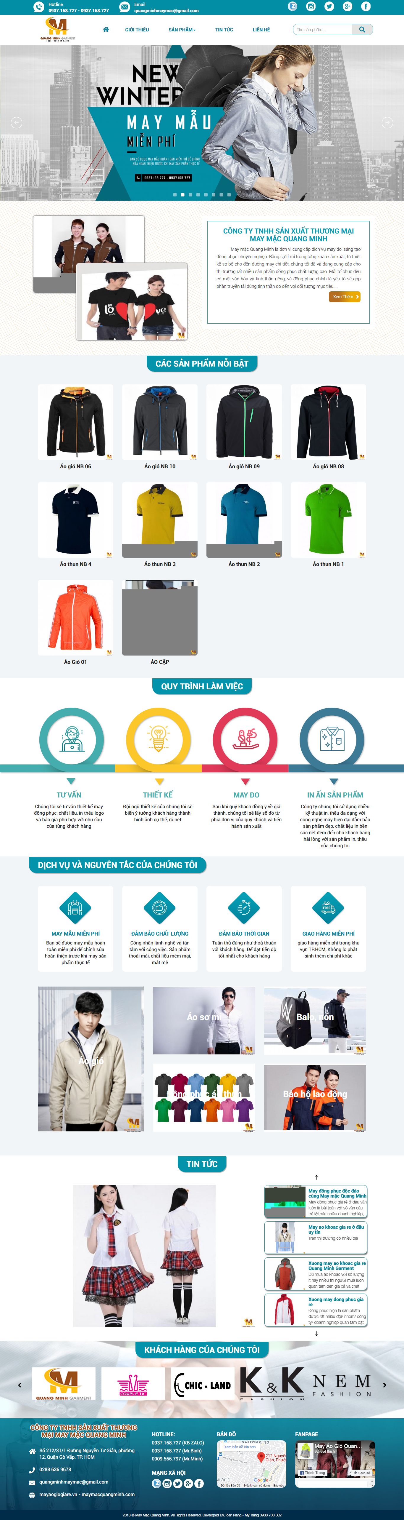 Thiết kế Website web bán áo gió - mayaogiogiarevn
