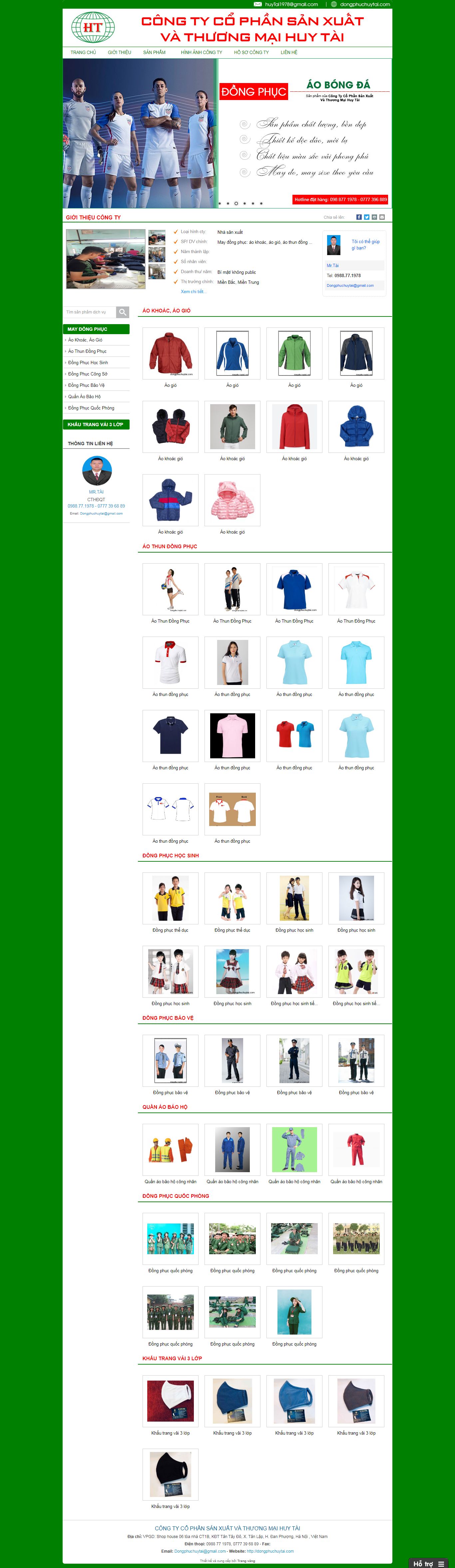 Thiết kế Website web bán áo gió - dongphuchuytaicom