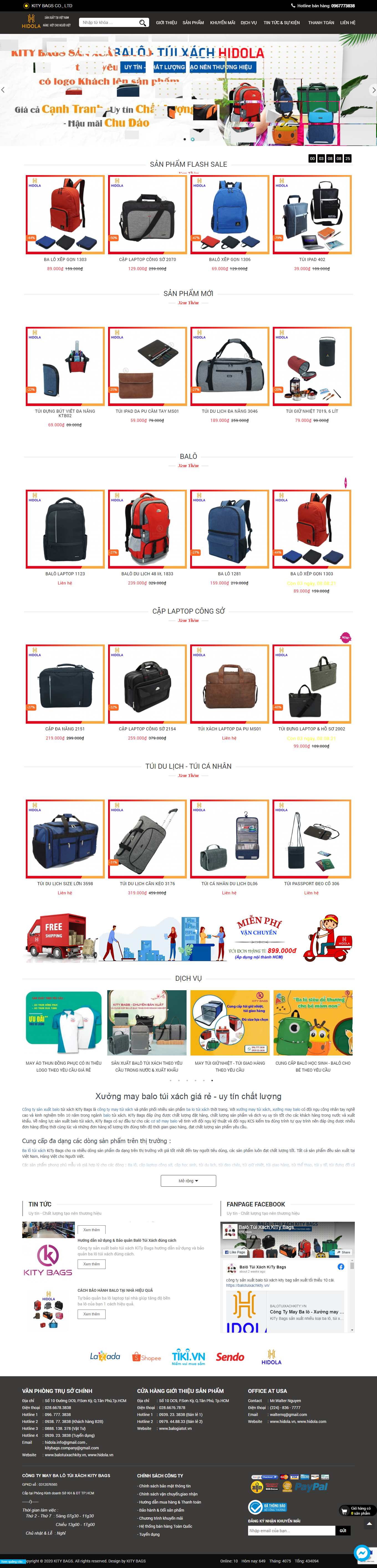 Thiết kế Website web vali kéo - balotuixachkityvn
