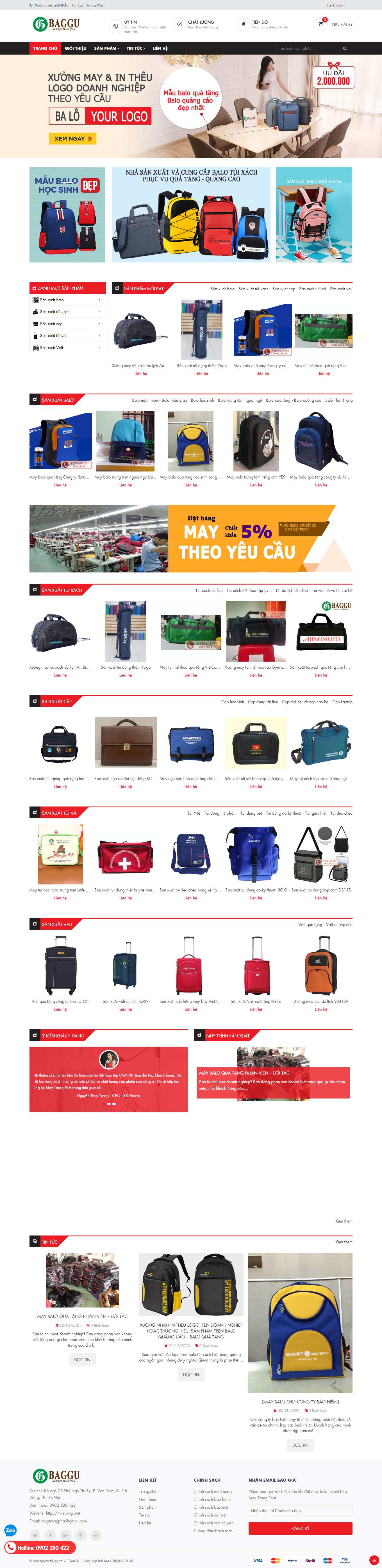 Thiết kế Website web vali kéo - vietbagsnet