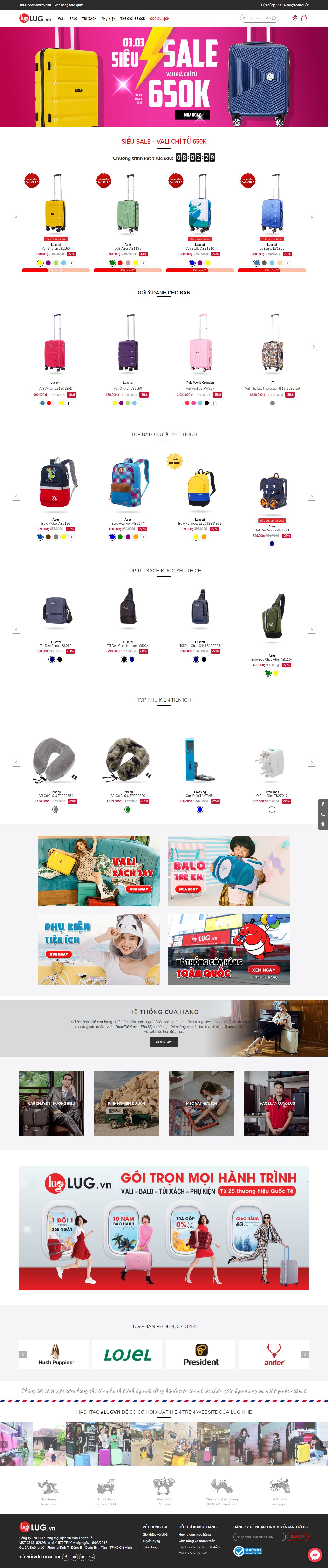 Thiết kế Website web bán balo học sinh - lugvn