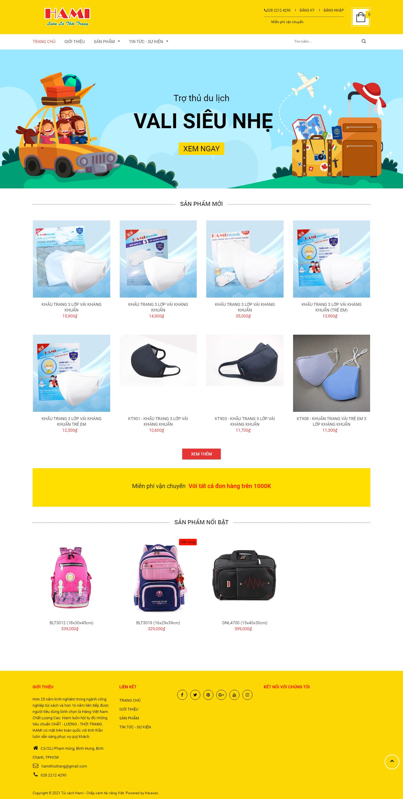 Thiết kế Website web bán balo học sinh - wwwtuixachhamicomvn