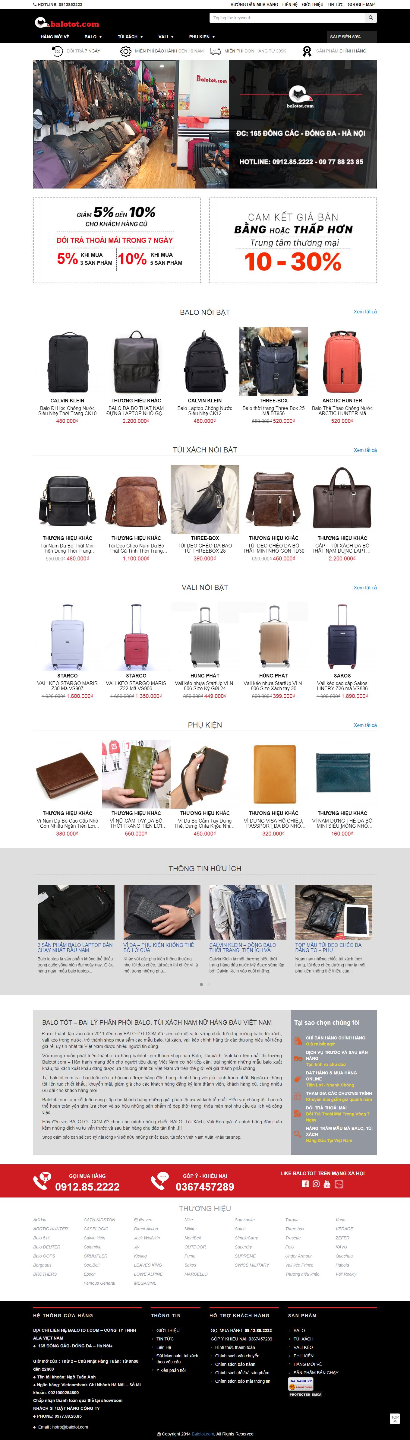 [artebags] Thiết kế Website web balo thời trang - balototcom