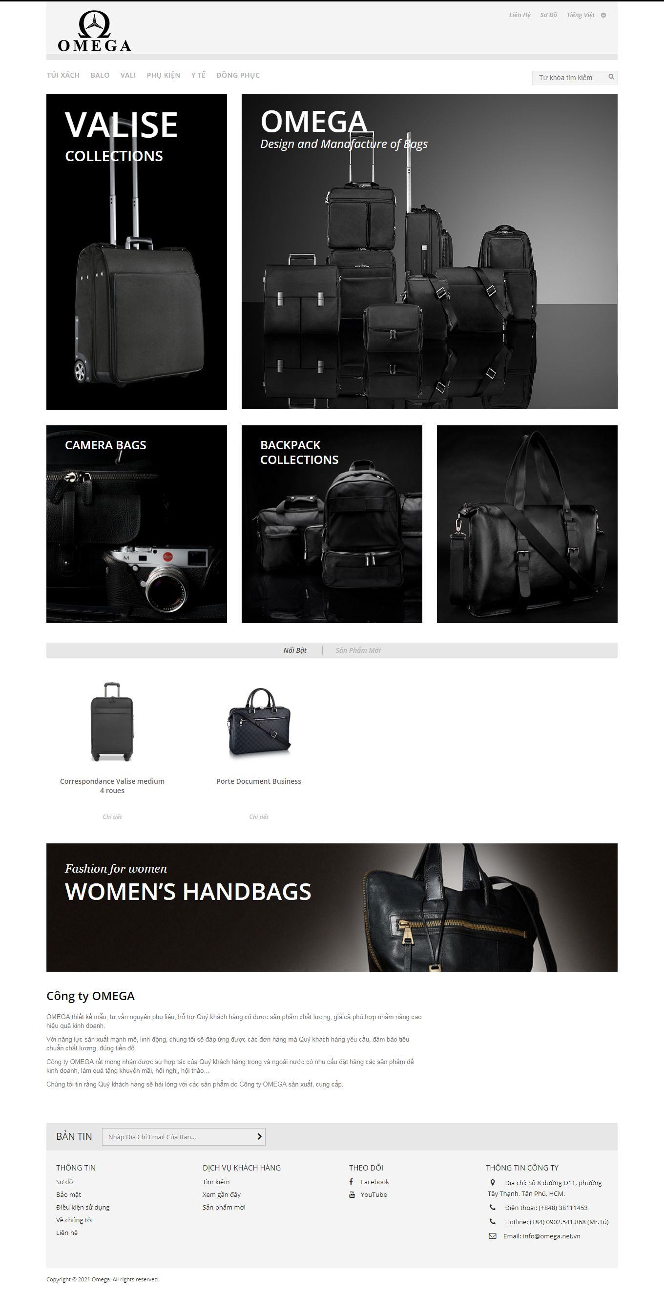 [artebags] Thiết kế Website web balo thời trang - omeganetvn