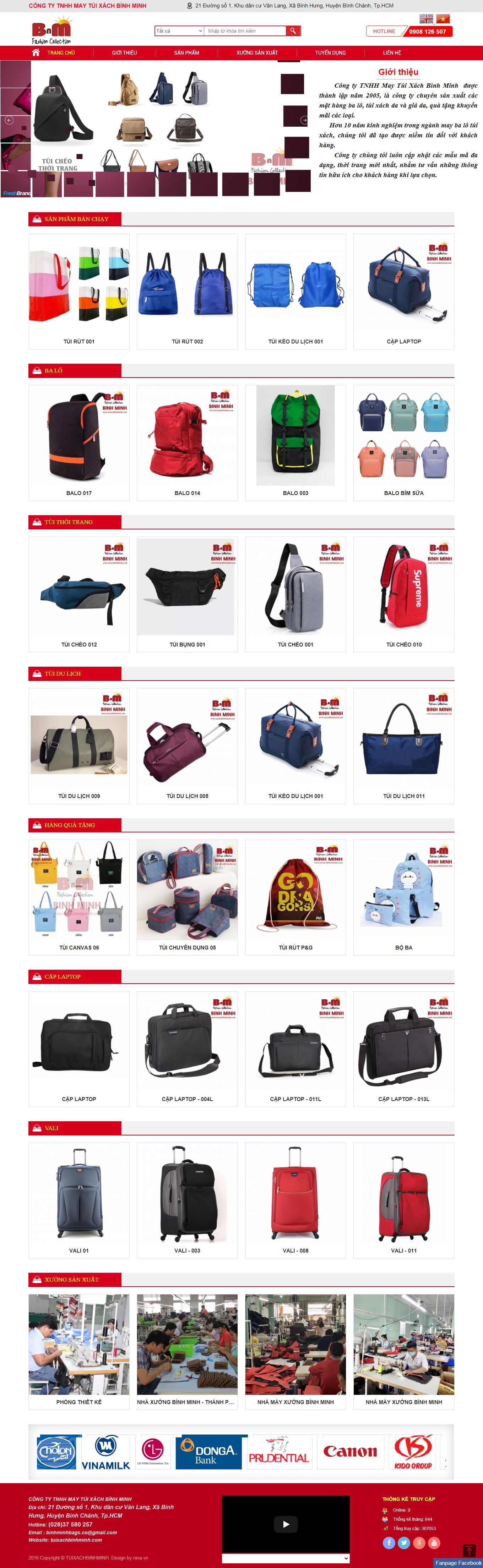 [artebags] Thiết kế Website web balo thời trang - tuixachbinhminhcom