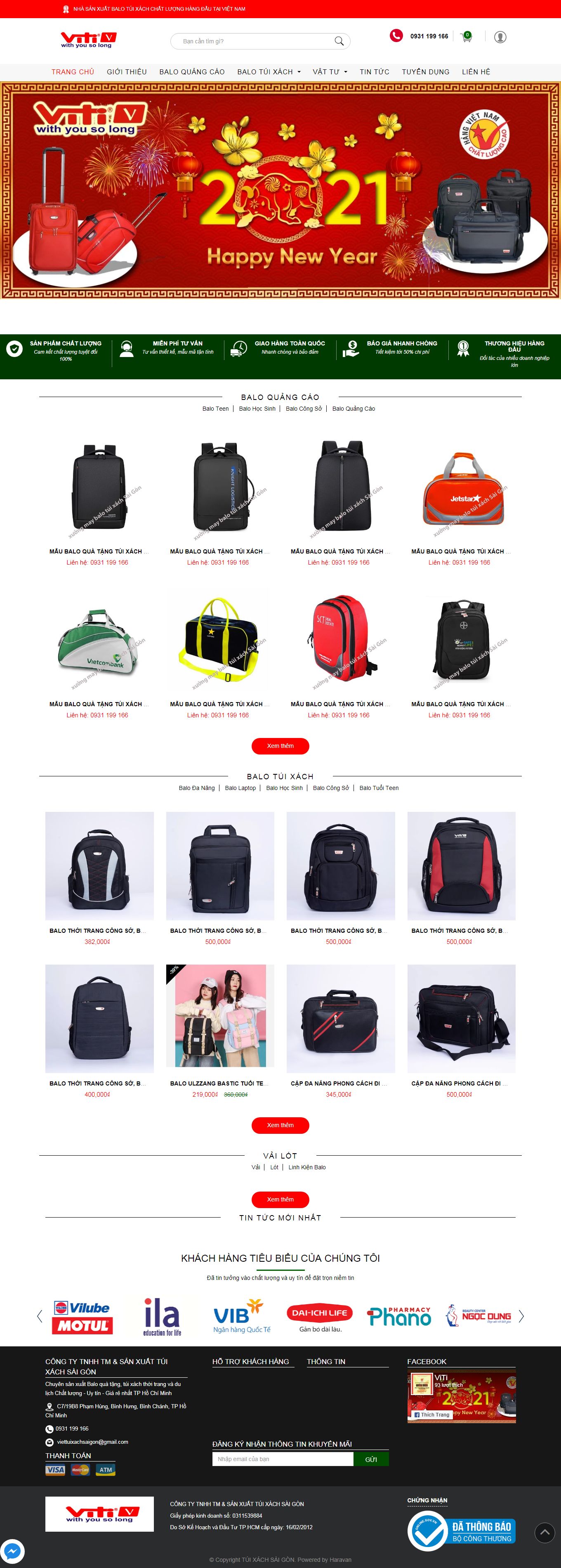 [artebags] Thiết kế Website web balo thời trang - tuixachsaigonvn