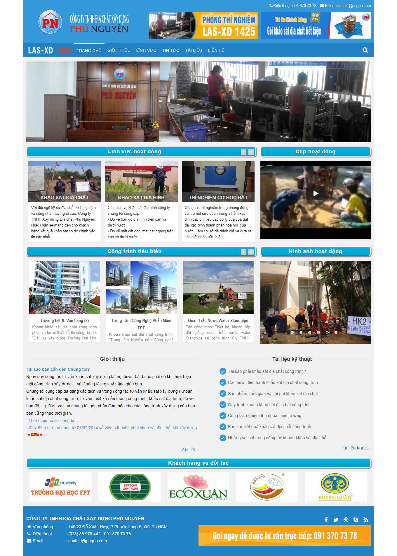 Thiết kế Website web thiết bị trắc địa - wwwpngeocom