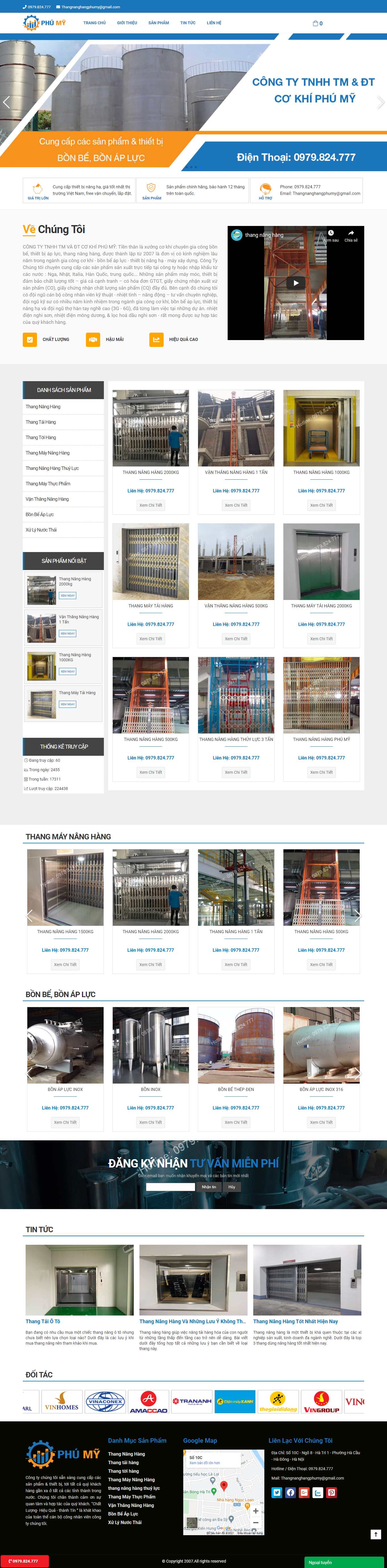 [hoanglam] Thiết kế Website web bán bồn chứa công nghiệp - vanthangnanghangvn