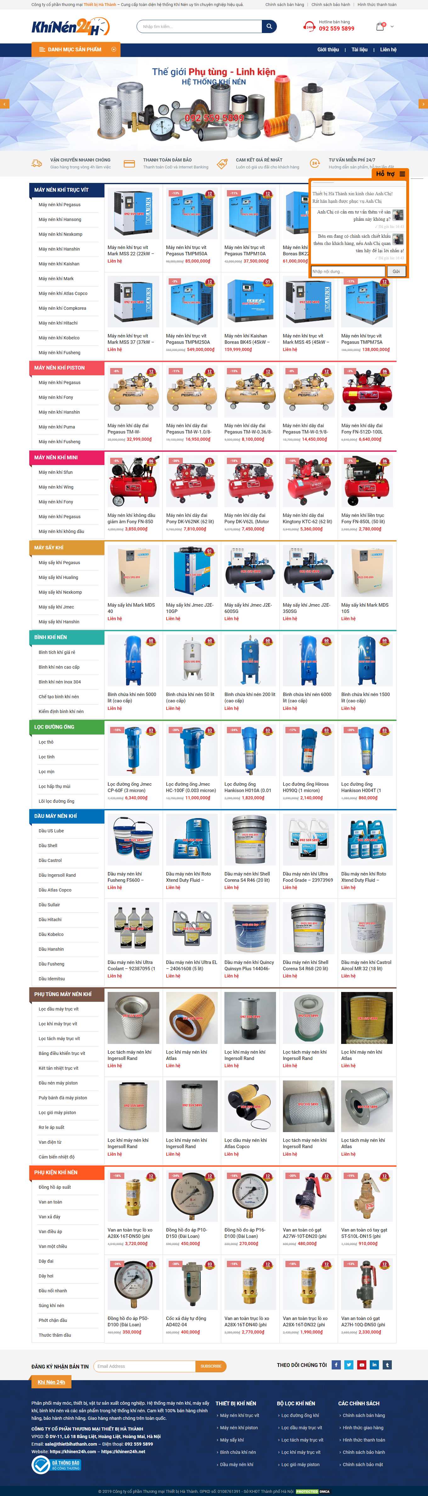 Thiết kế Website web bán bình nén khí - khinen24hcom