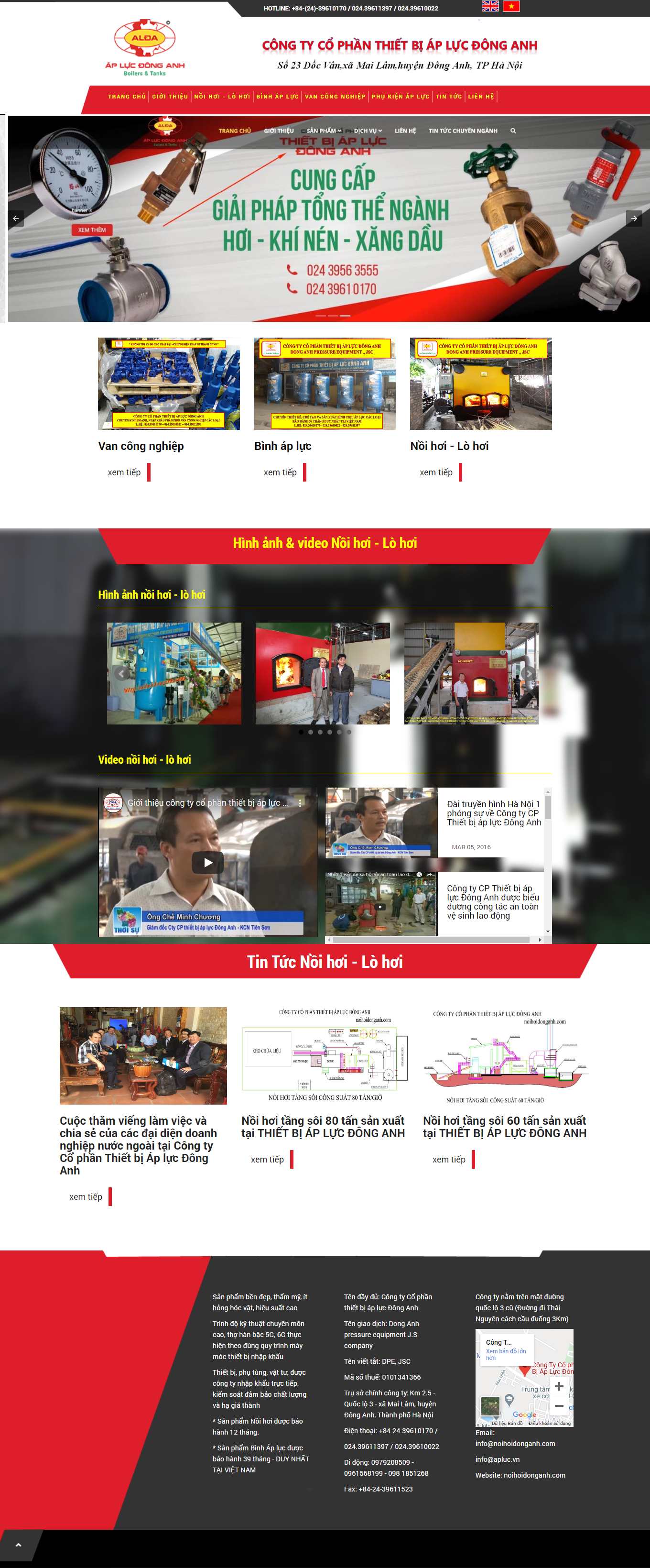 Thiết kế Website web bán bình nén khí - noihoidonganhcom