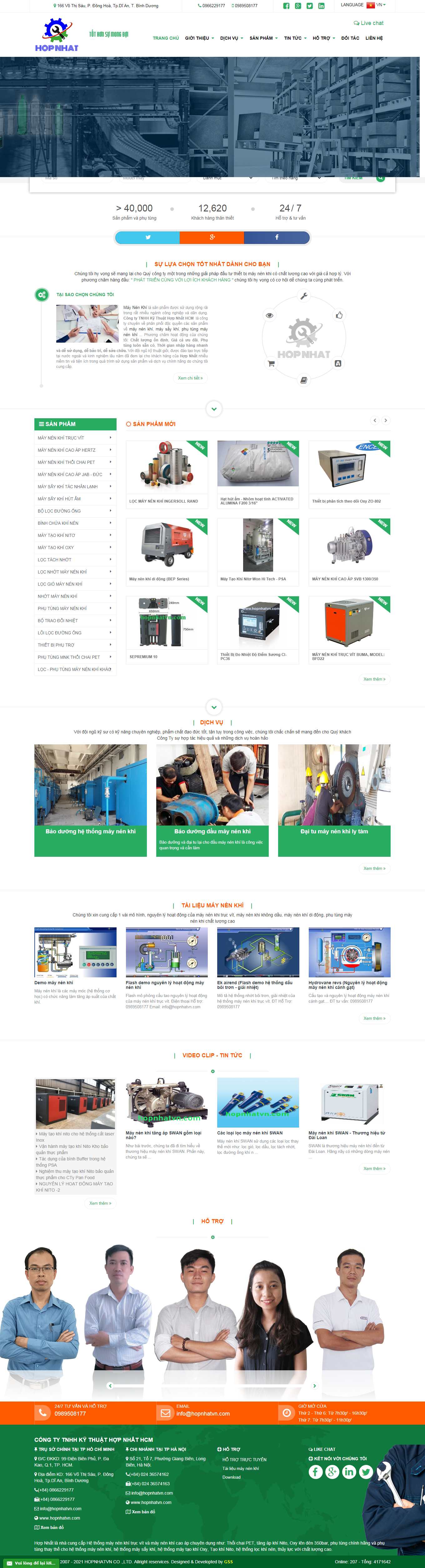 Thiết kế Website web bán bình nén khí - hopnhatvncom