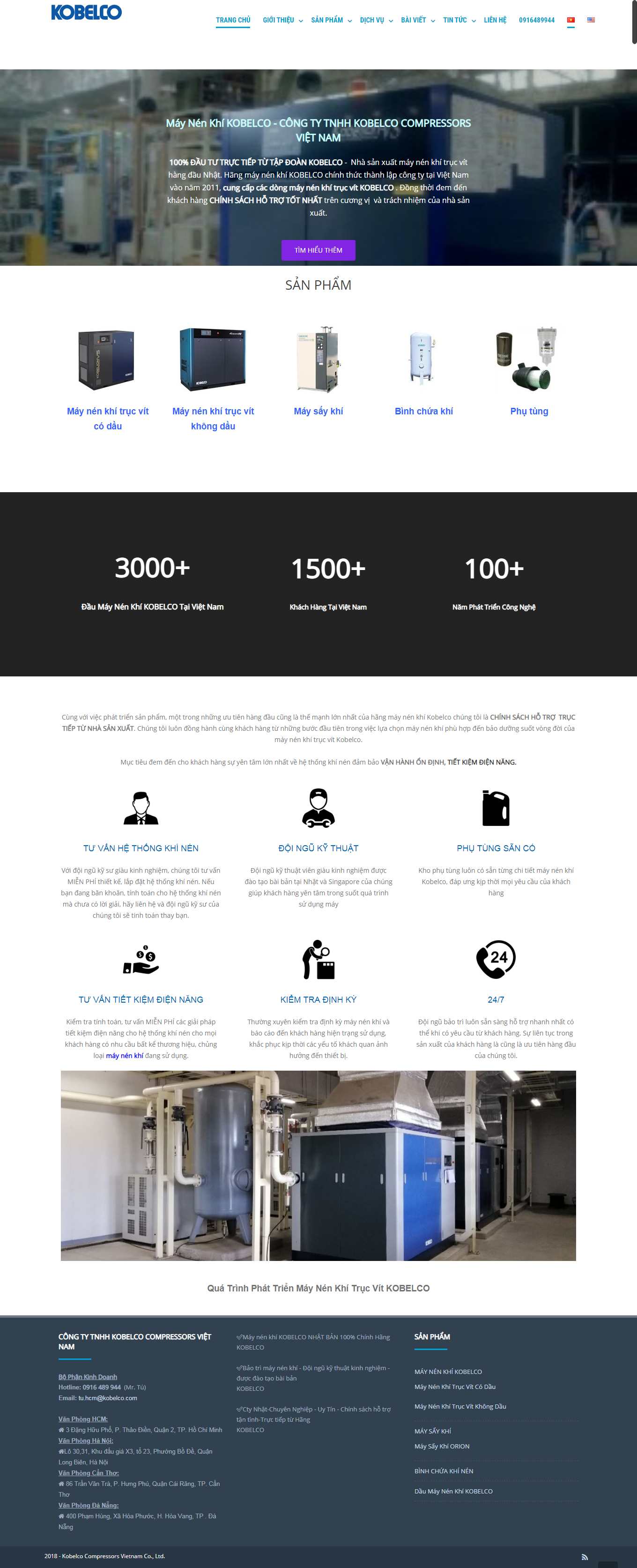 Thiết kế Website web bán bình nén khí - maynenkhitrucvit-kobelcocom