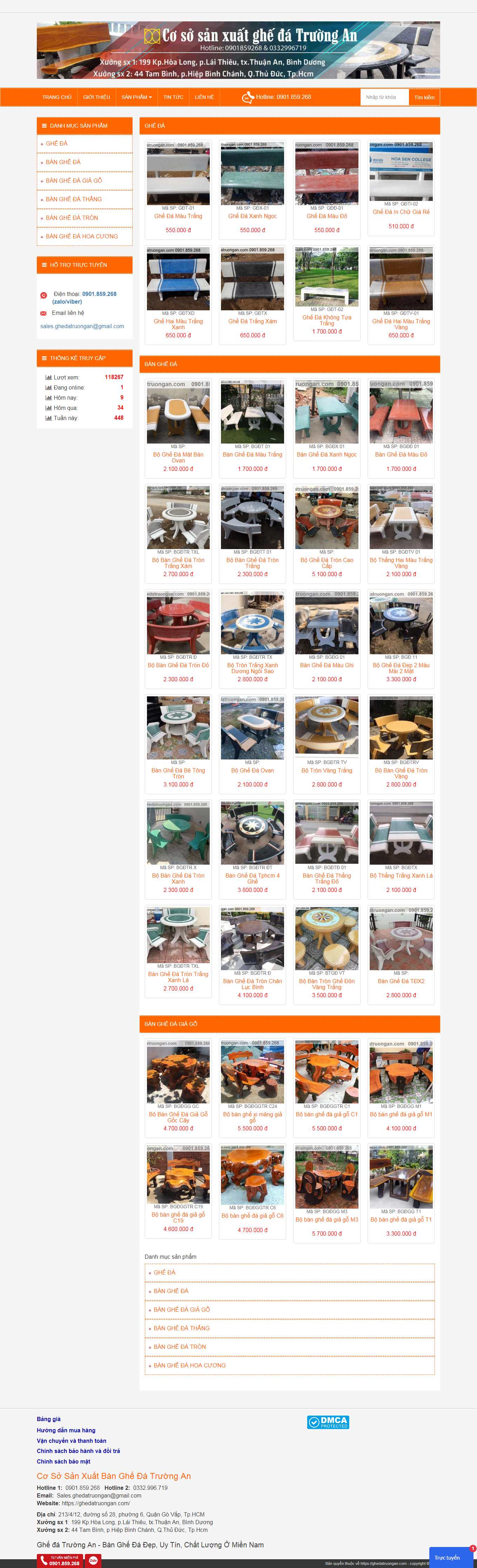 Thiết kế Website web bàn ghế đá - ghedatruongancom