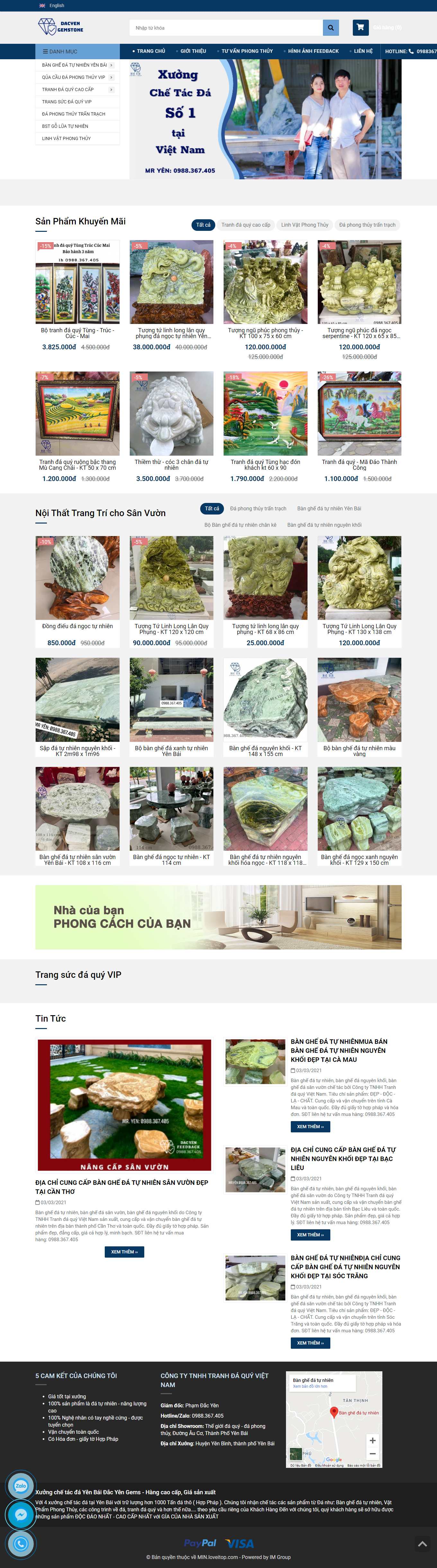 Thiết kế Website web bàn ghế đá - xuongdayenbaicom