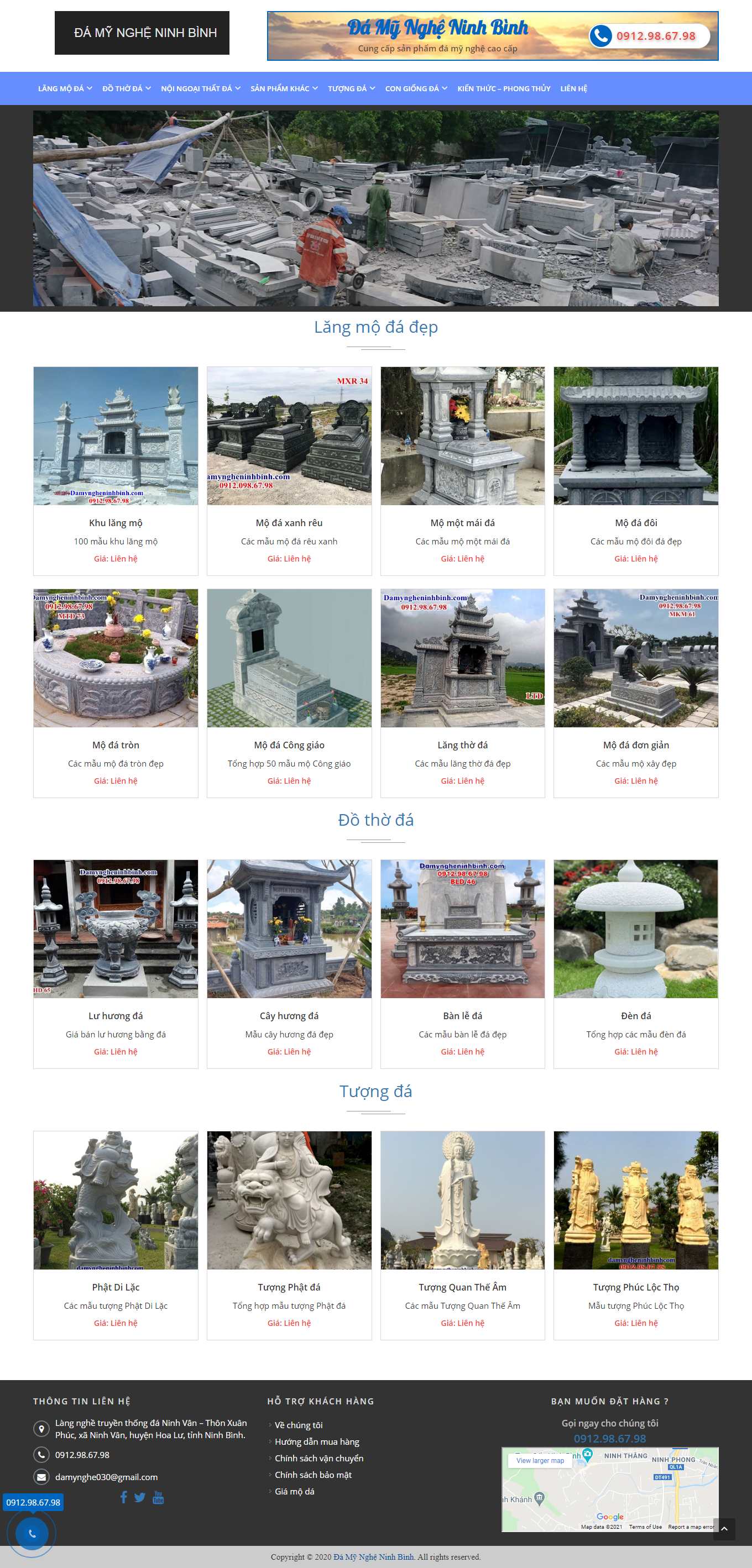 Thiết kế Website web bàn ghế đá - damyngheninhbinhcom