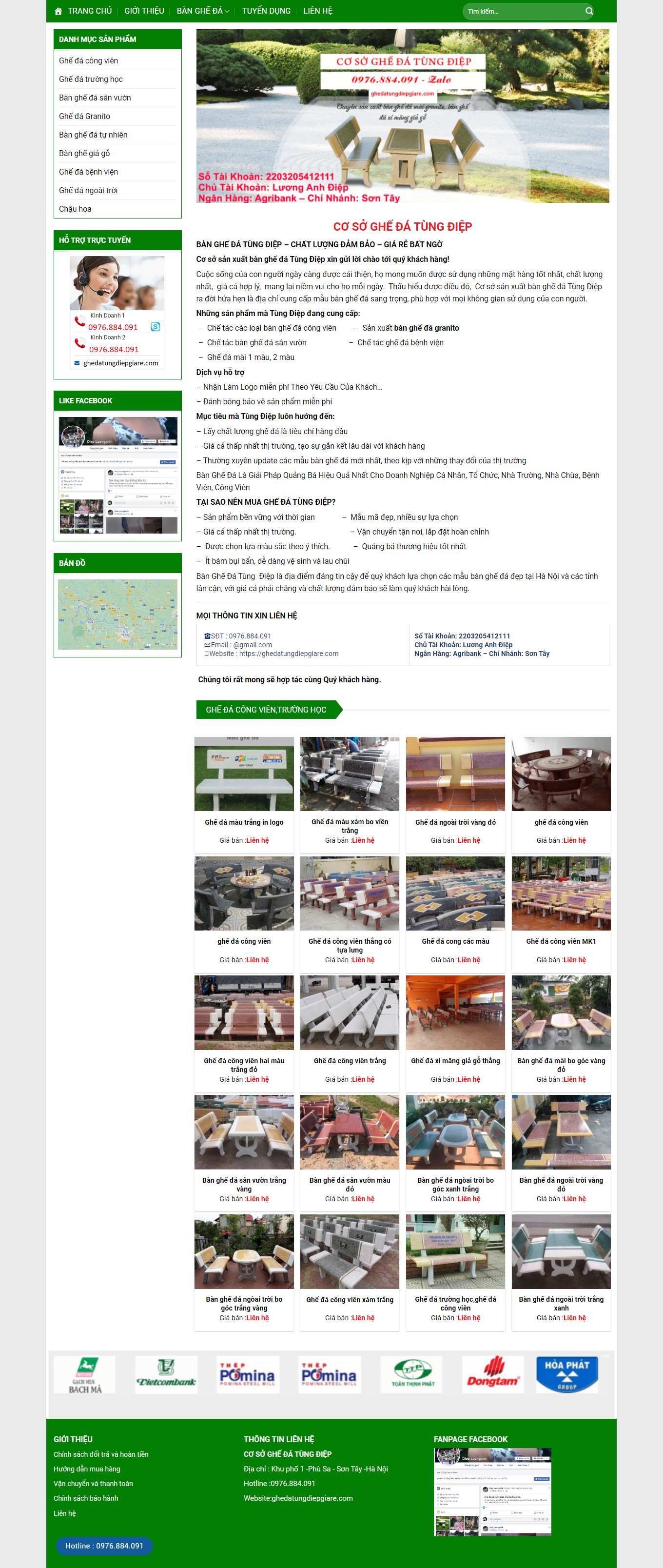 Thiết kế Website web bán bàn đá - ghedatungdiepgiarecom