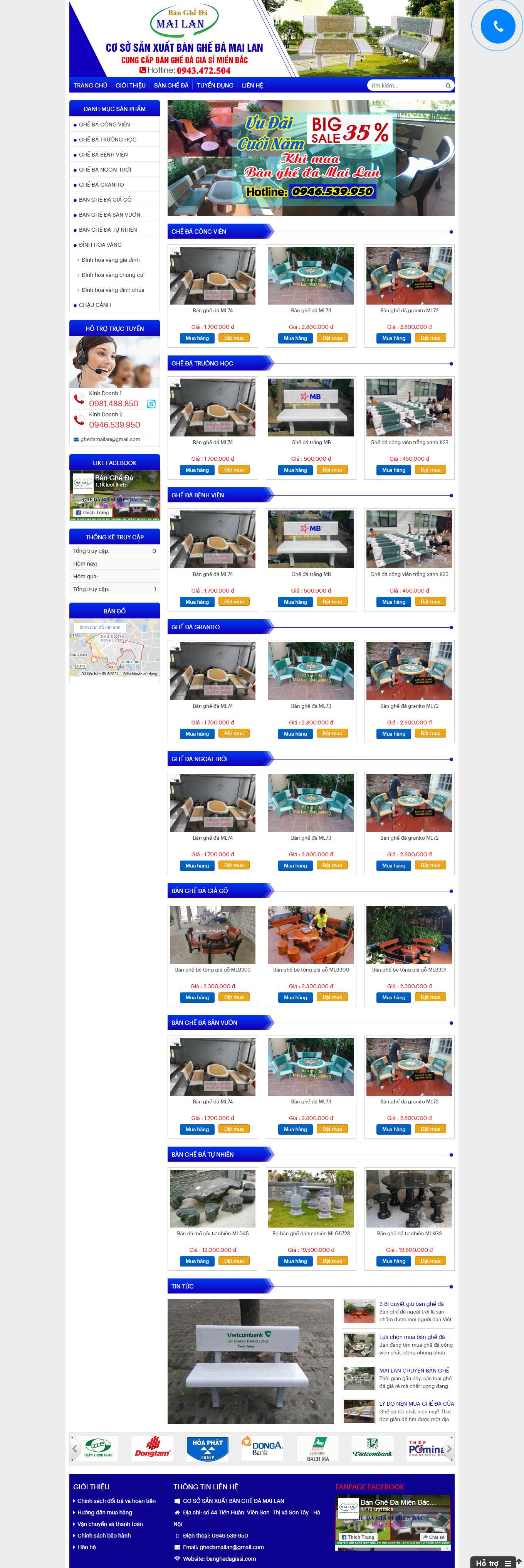 Thiết kế Website web bán bàn đá - banghedagiasicom