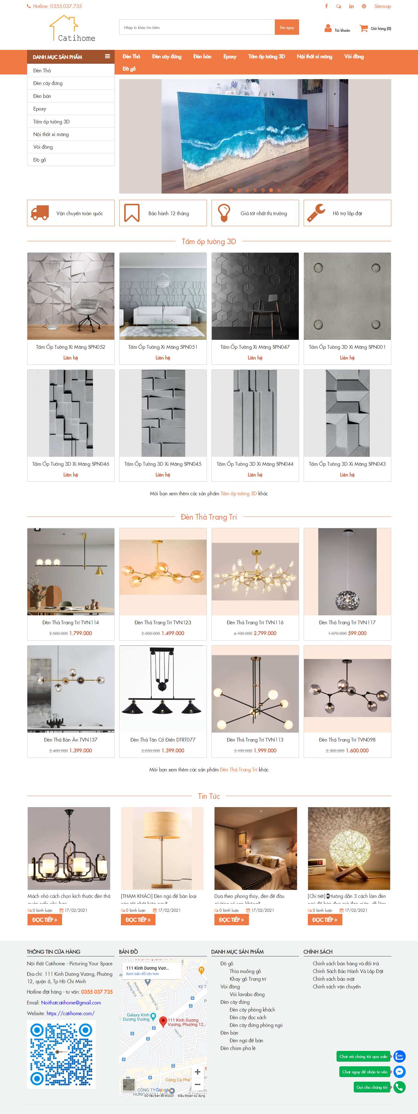 Thiết kế Website web bán bàn đá - catihomecom