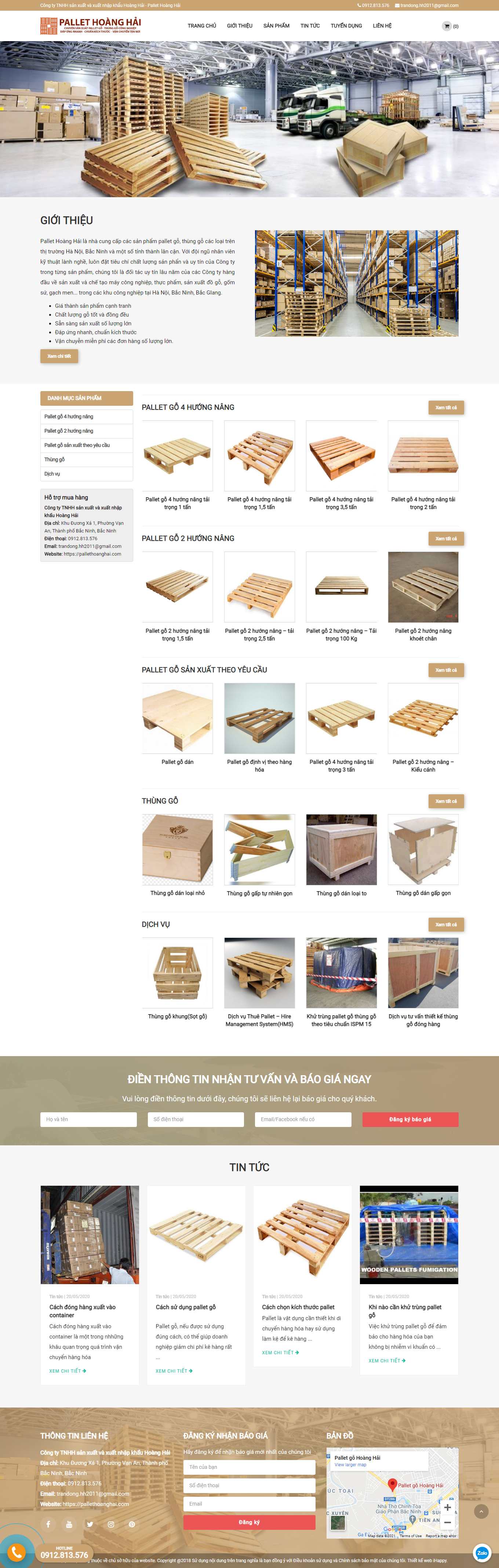 Thiết kế Website web bán pallet gỗ - pallethoanghaicom
