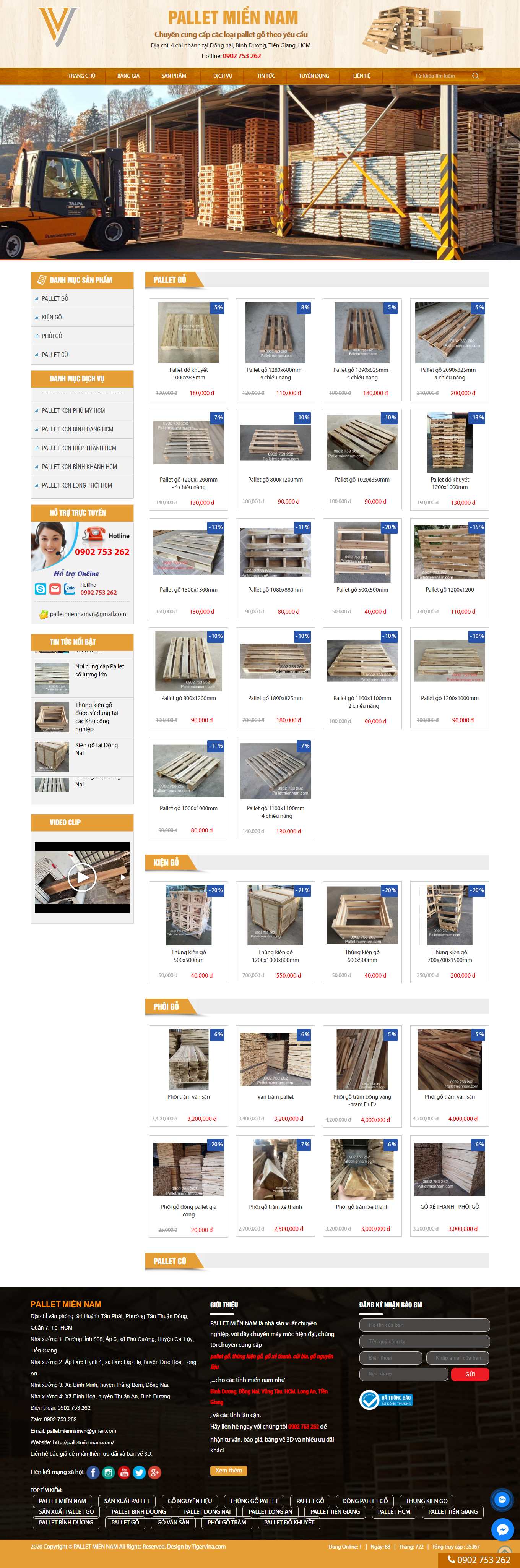 Thiết kế Website web bán pallet gỗ - palletmiennamcom