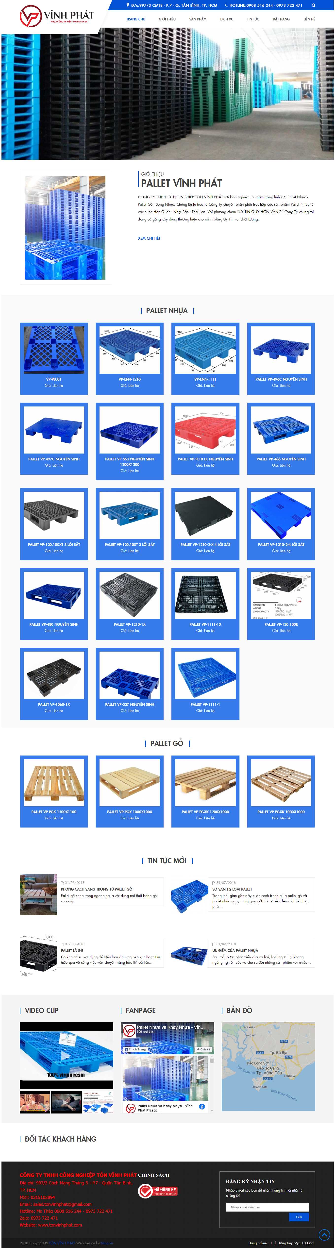 Thiết kế Website web bán pallet gỗ - tonvinhphatcom