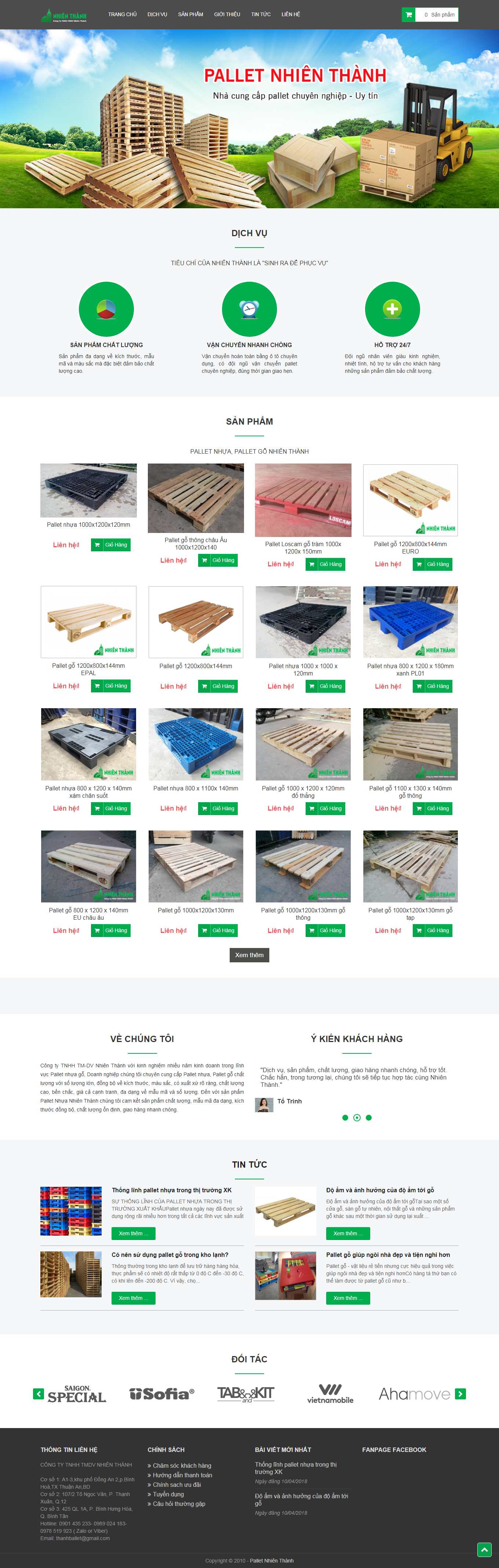 Thiết kế Website web bán pallet sắt - wwwpalletnhienthanhcom