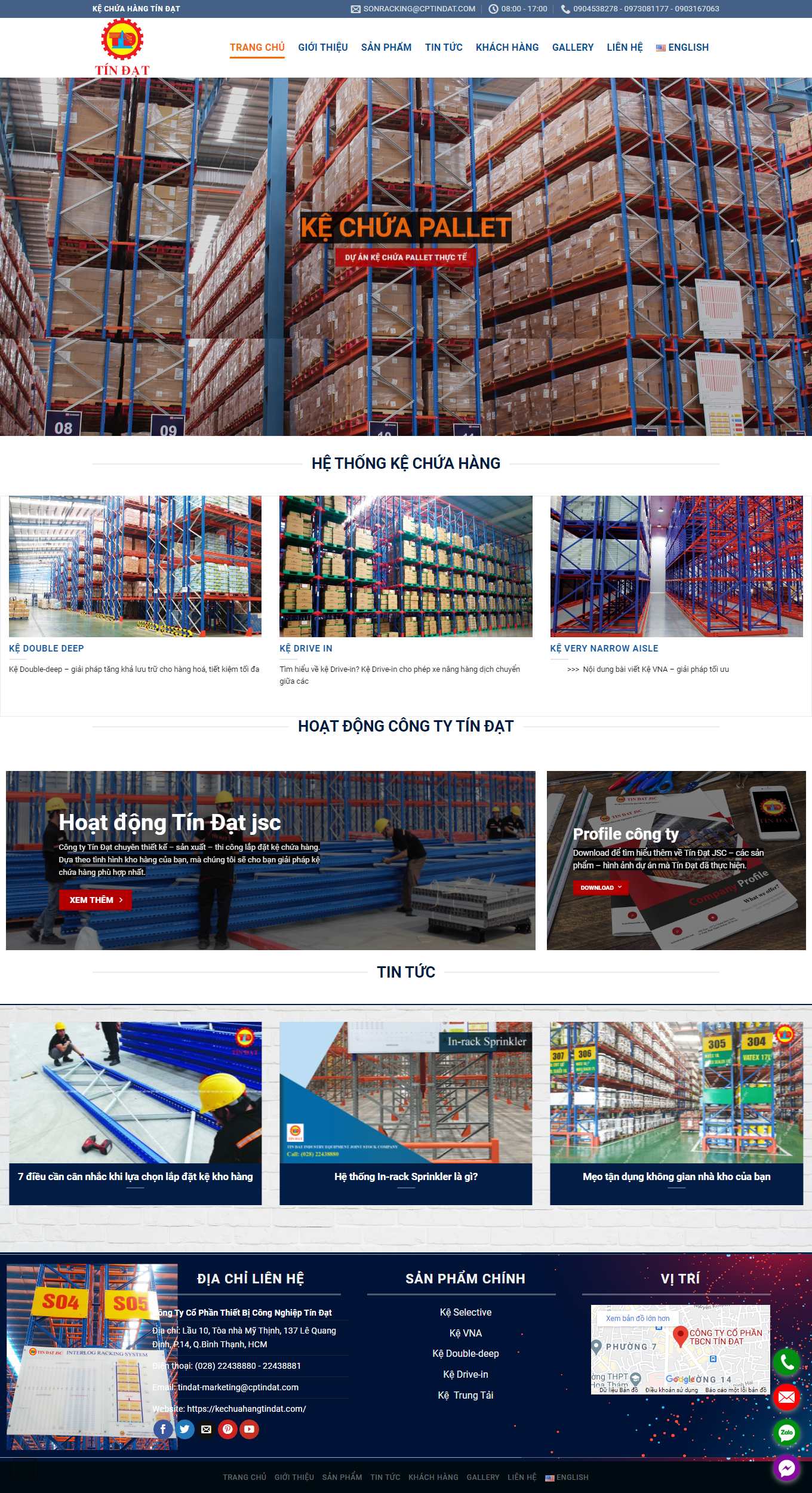 Thiết kế Website web bán pallet sắt - kechuahangtindatcom