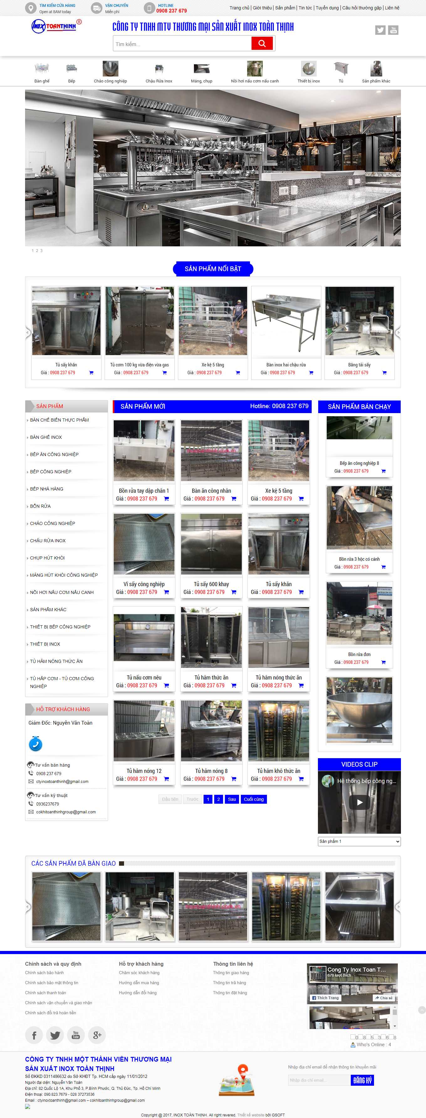 Thiết kế Website web nội thất inox - inoxtoanthinhcomvn