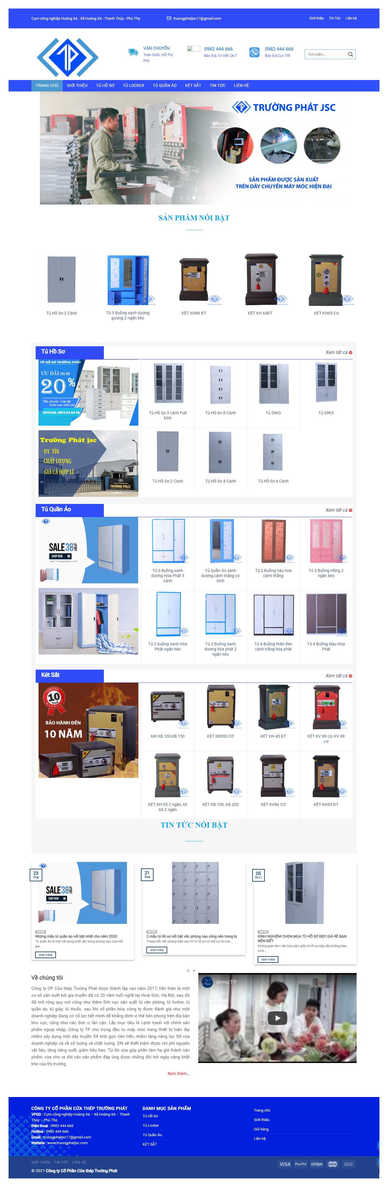 Thiết kế Website web bán tủ sắt, tủ locker - truongphatjsccom