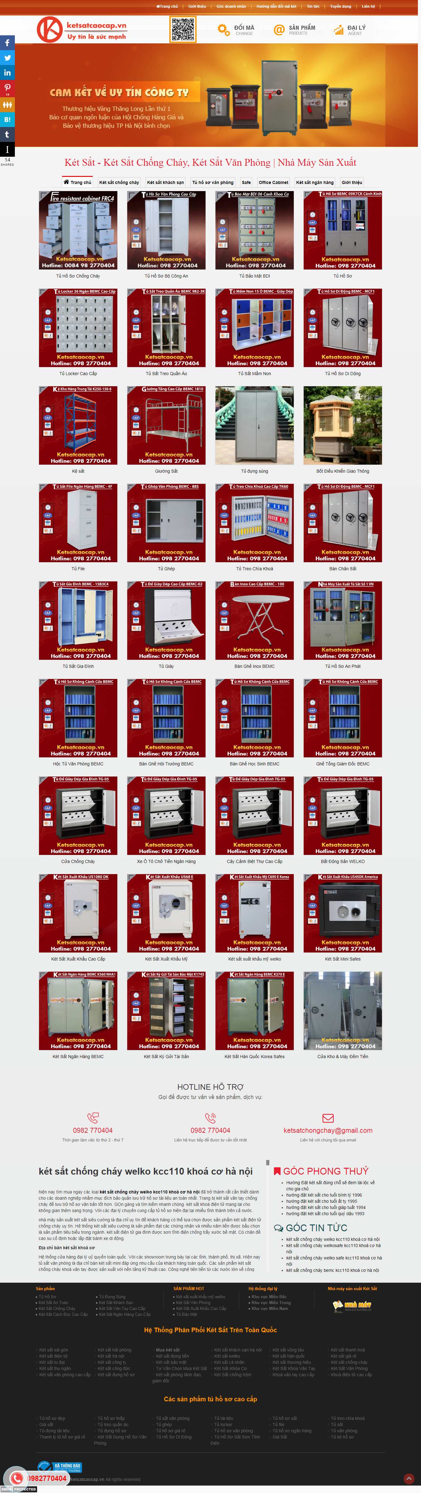 Thiết kế Website web bán tủ sắt, tủ locker - ketsatcaocapvn