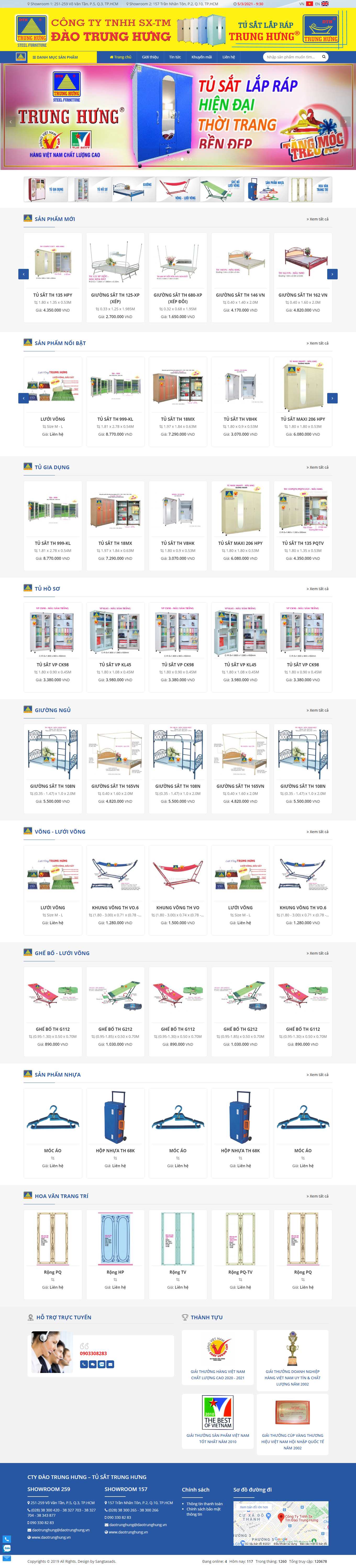 Thiết kế Website web bán tủ sắt, tủ locker - wwwdaotrunghungvn