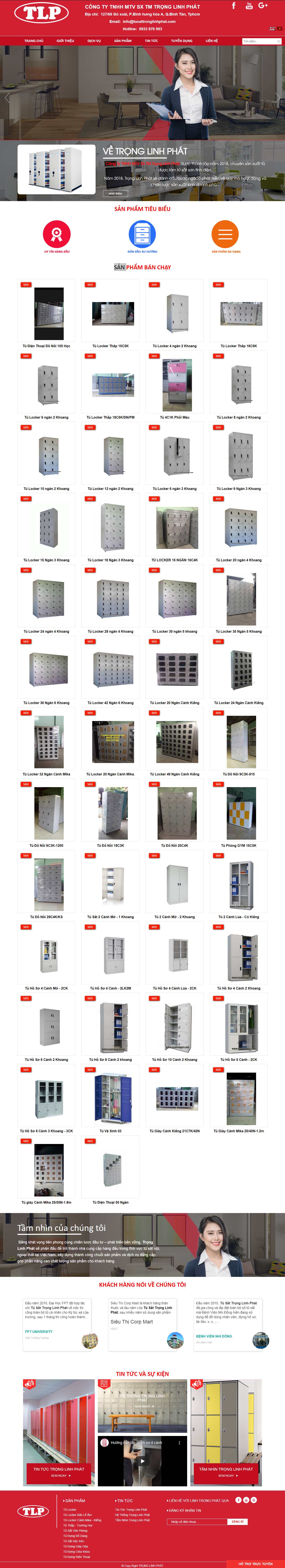 Thiết kế Website web bán tủ sắt, tủ locker - wwwtusattronglinhphatcom