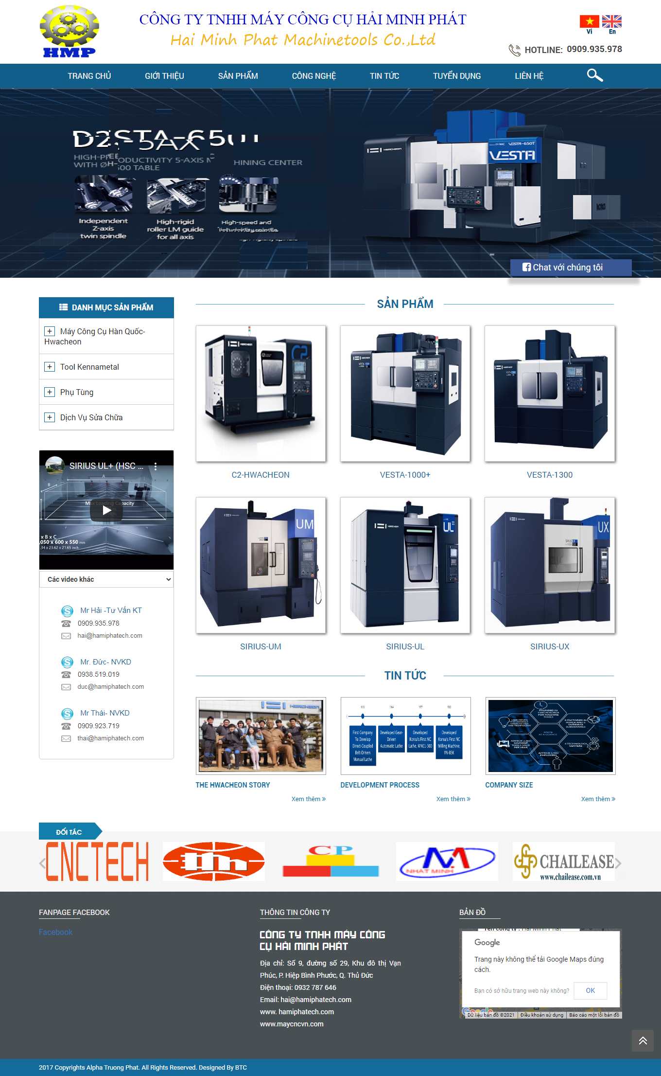 Thiết kế Website web bán máy CNC - hamiphatechcom