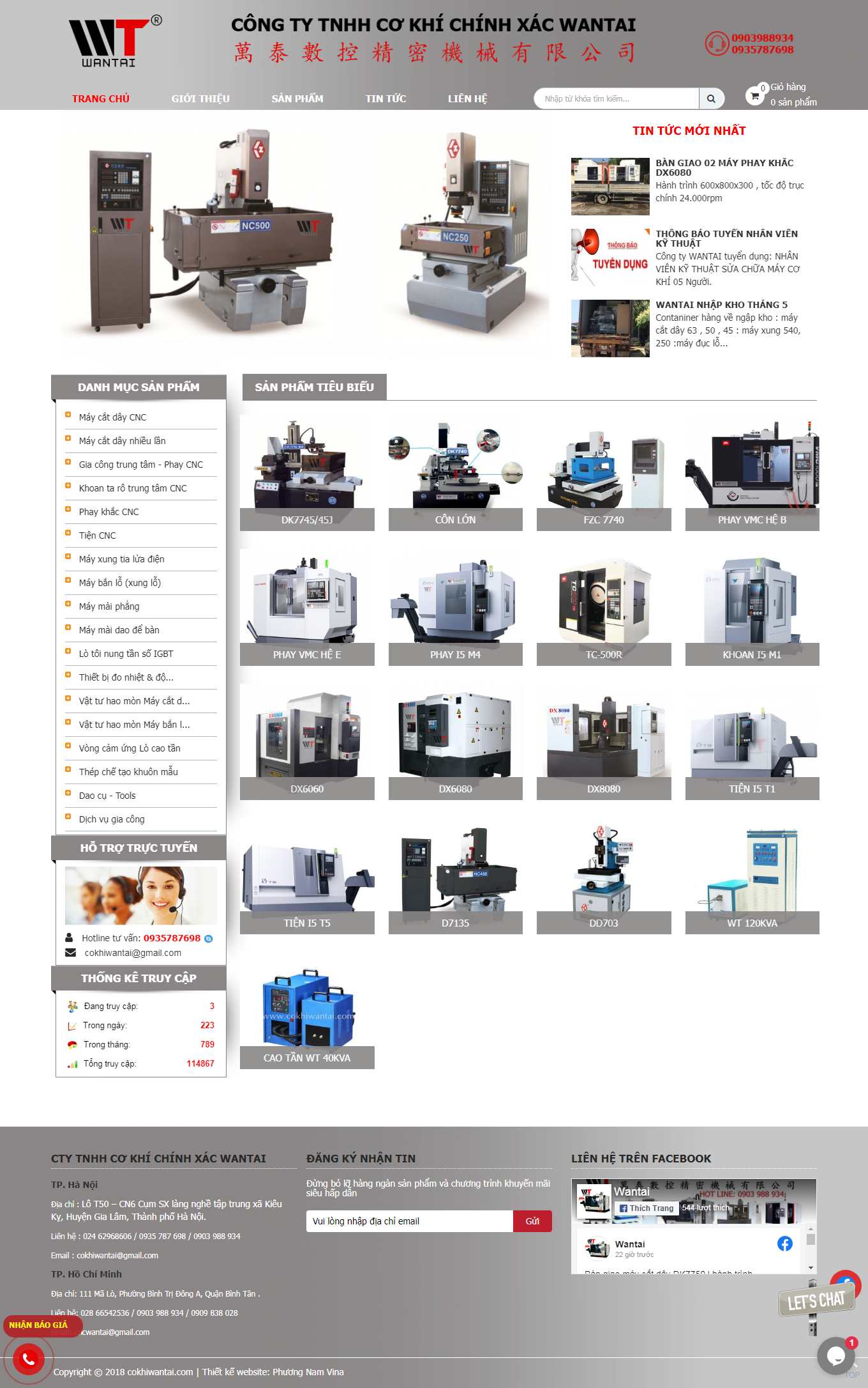 Thiết kế Website web bán máy CNC - cokhiwantaicom